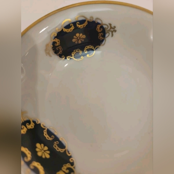 Echt/Real Kobalt/ Cobalt 1792 -Porcelain Ashtray - Gold Trim Thuringen GDR - Picture 3 of 6